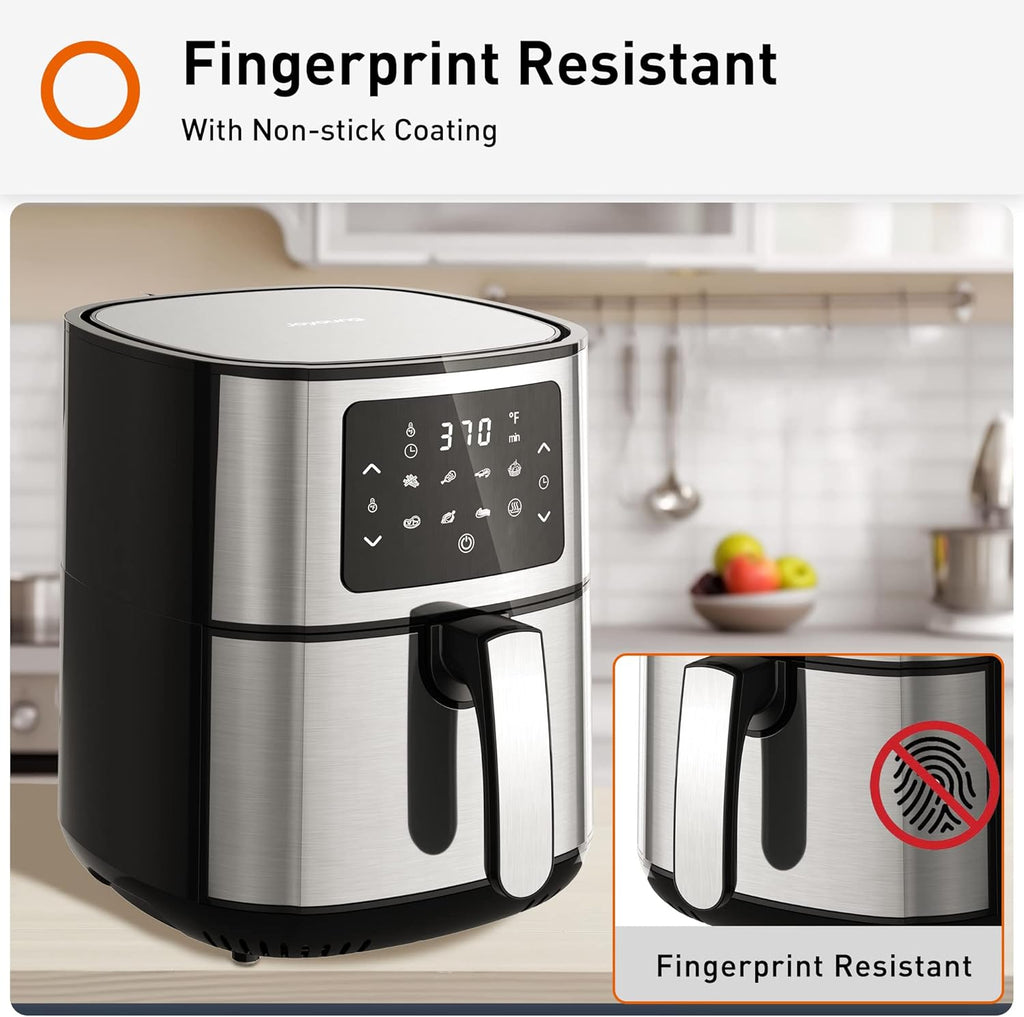 Black 5.8Qt Air Fryer Toaster Oven with 8 Presets O805