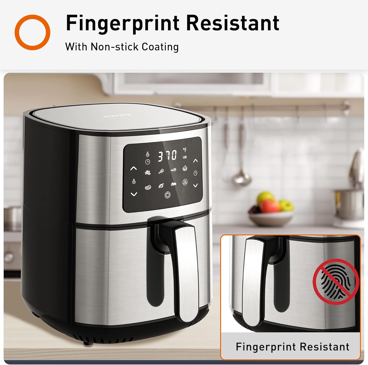 Black 5.8Qt Air Fryer Toaster Oven with 8 Presets O805