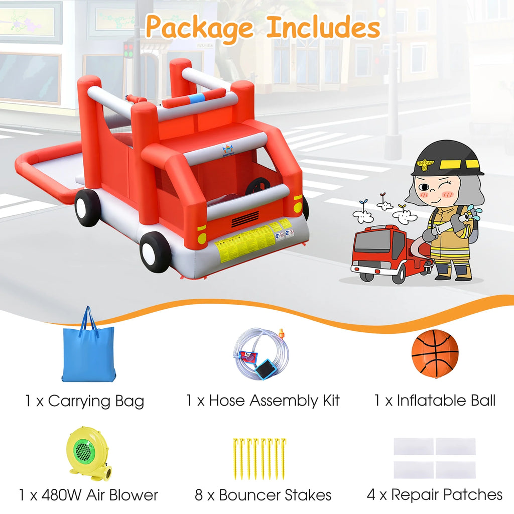 Inflatable Castle Water Park Kids Bounce House with 480W Blower J455