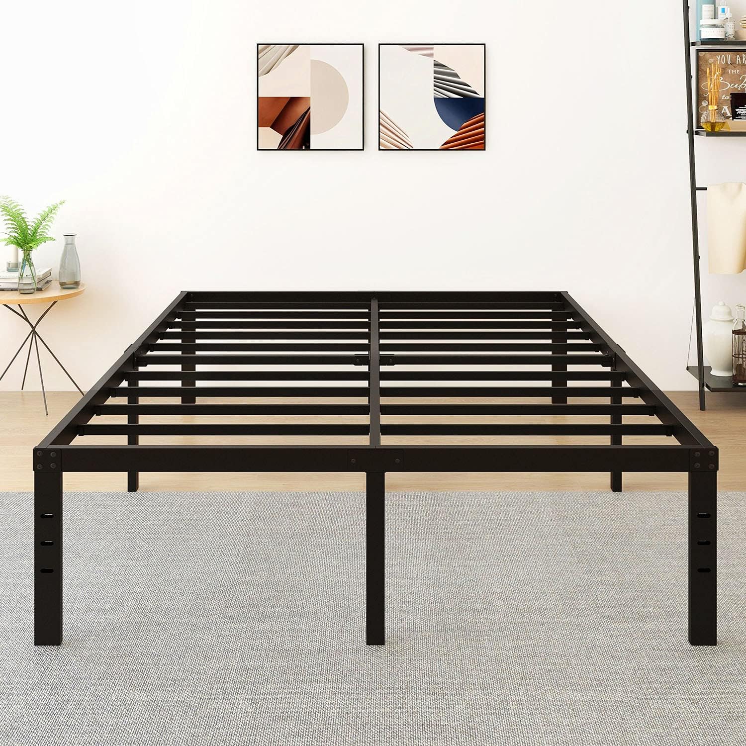 18 Inch Metal Platform Bed Frame with Steel Slats F305