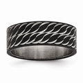 Polished Black IP Diamond-Cut Ring Size 10 H1166