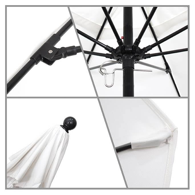 7.5' Fiberglass Market Umbrella Champagne Olefin K6522