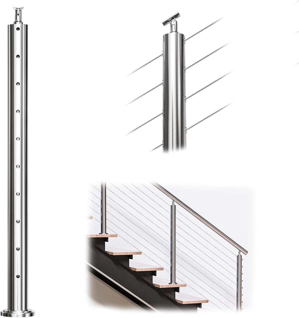 36”x2.36” Stainless Steel Brushed Finishing Pre-drilled Posts L52686