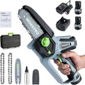 6" Cordless Mini Chainsaw with 2 Batteries and Replacement Guide Bar B615577