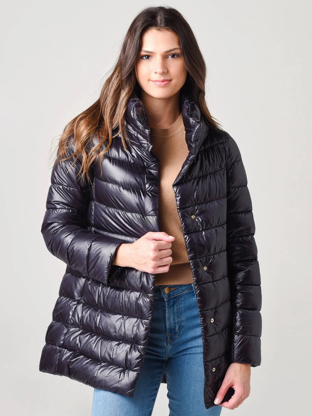 Black Down Coat J6123