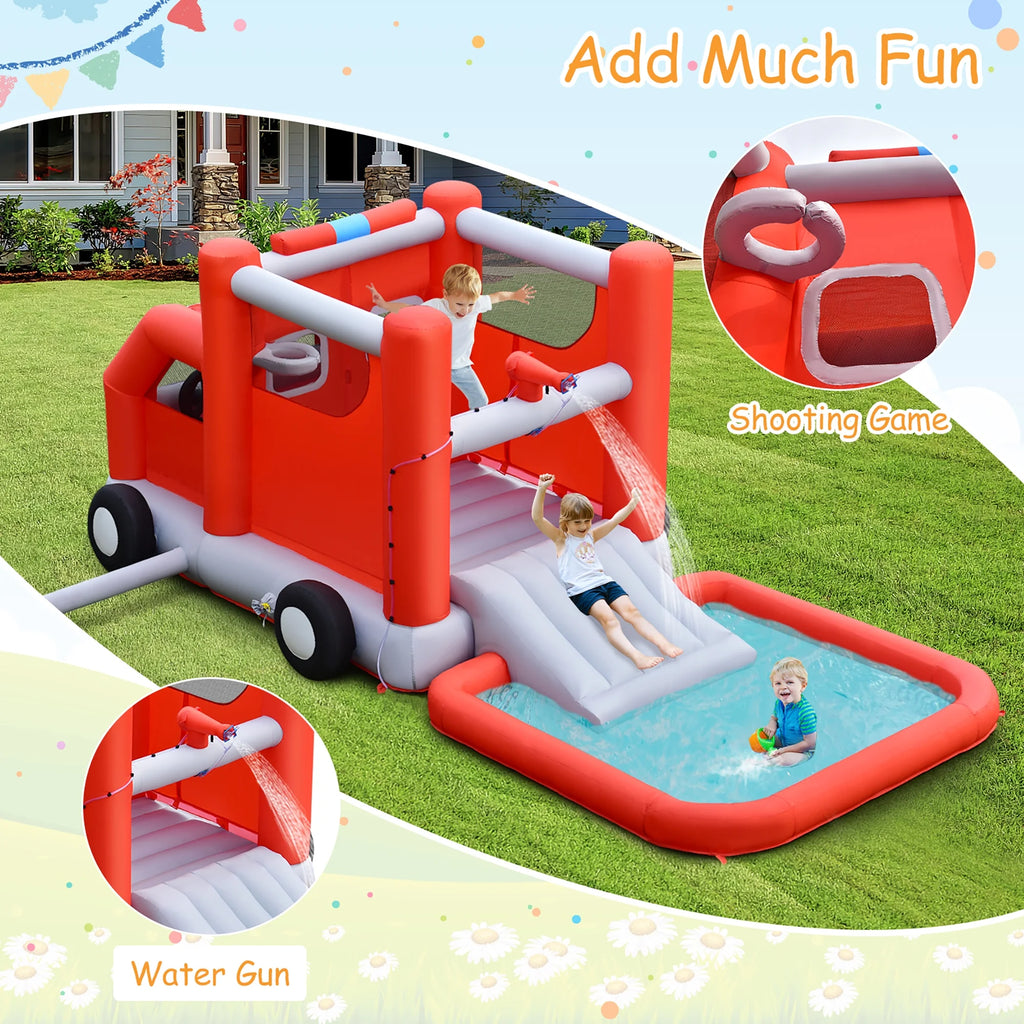 Inflatable Castle Water Park Kids Bounce House with 480W Blower J455