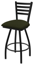 30x22 Swivel Bar Stool with Black Wrinkle Finish and Canter Pine Seat V16409