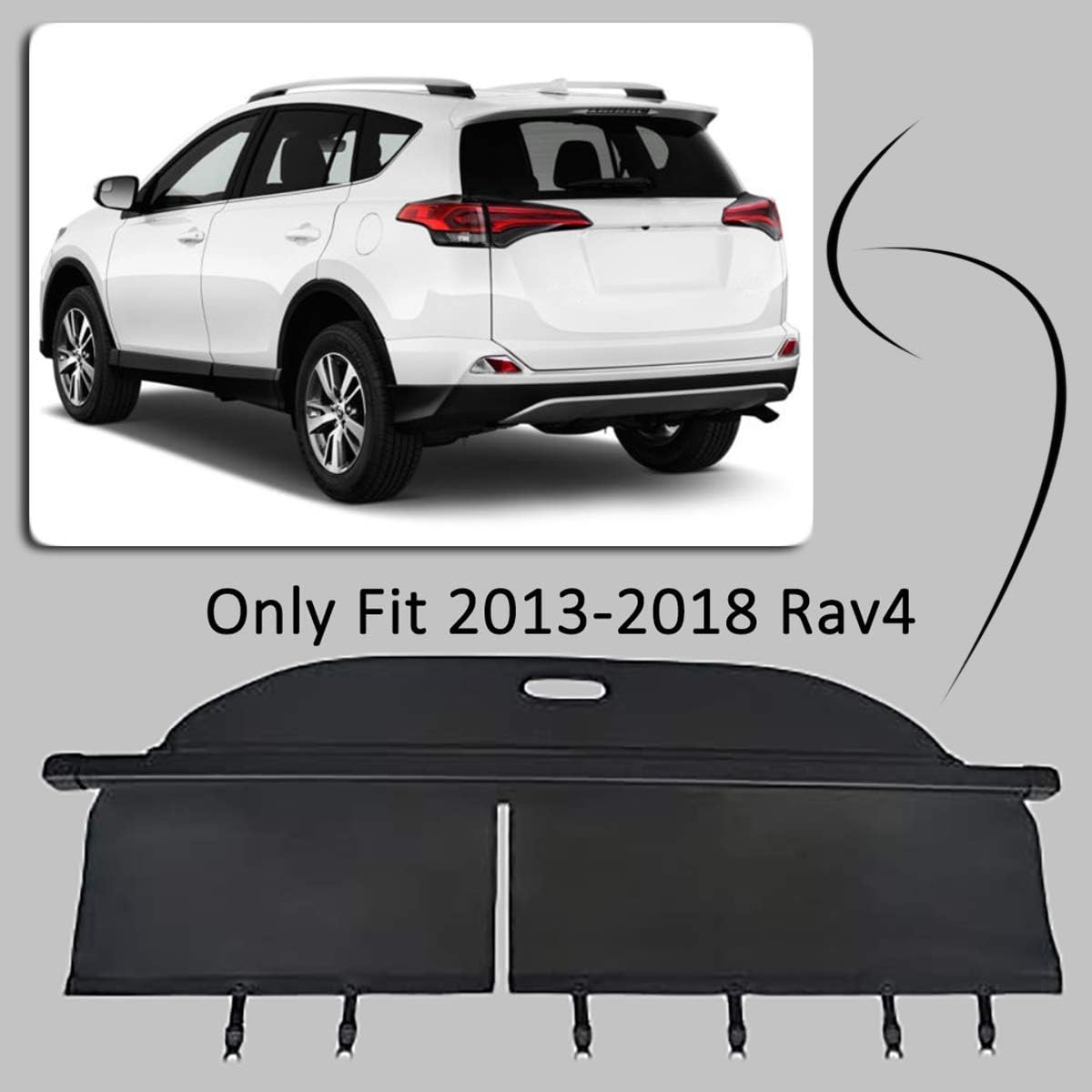 Retractable Cargo Cover Black Pack of 2 O28989