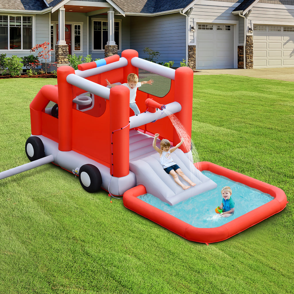 Inflatable Castle Water Park Kids Bounce House with 480W Blower J455