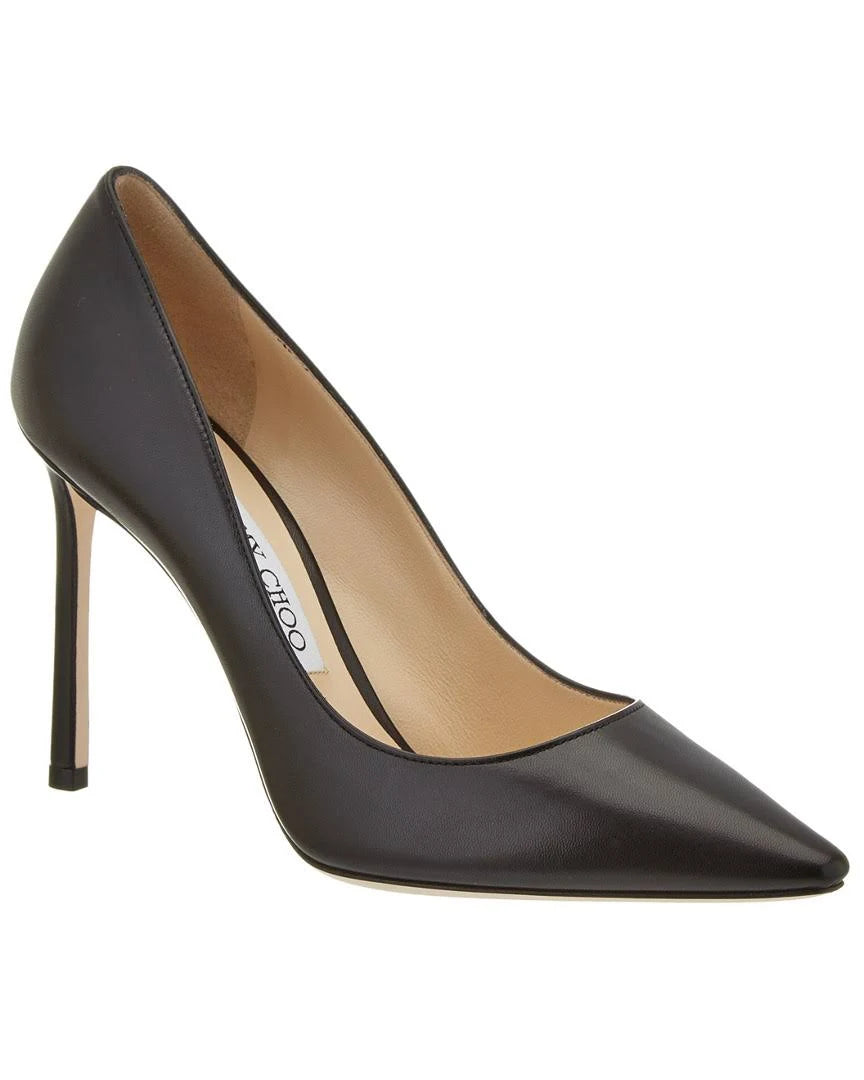Black Kid Leather Pointy Toe Pumps E1093
