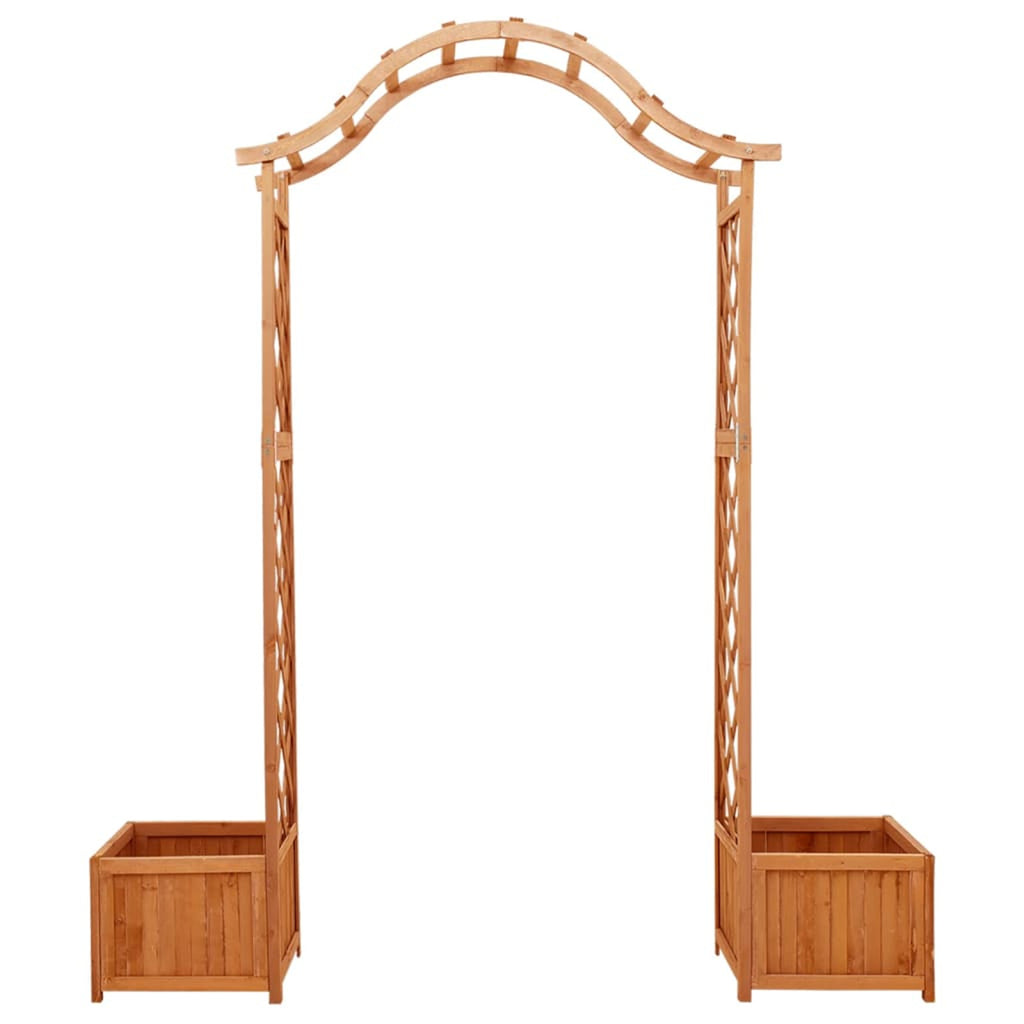 Solid Firwood Garden Pergola with Planter C59982