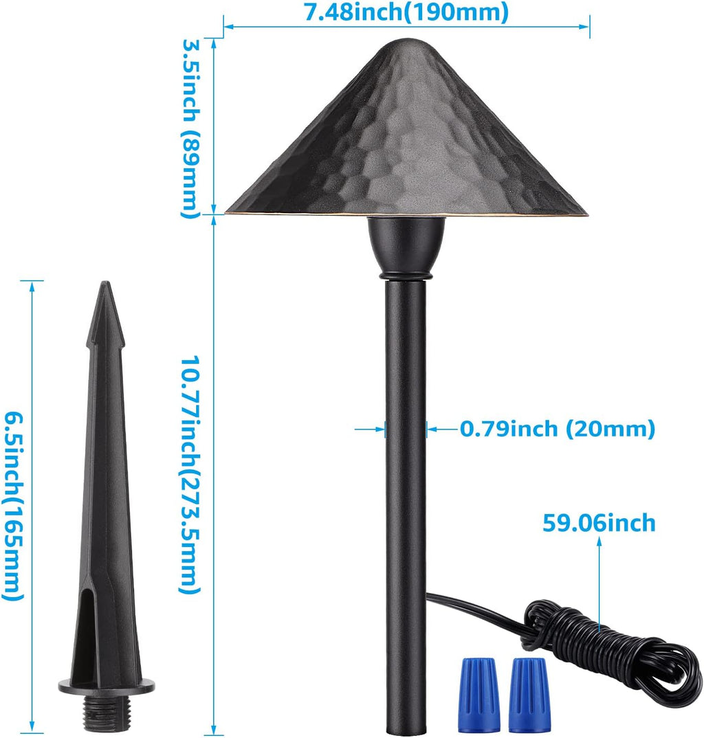 12-Pack Low Voltage LED Landscape Pathway Lights, 3W, IP65 Waterproof, Black Aluminum Housing, 3000K Warm White X47814