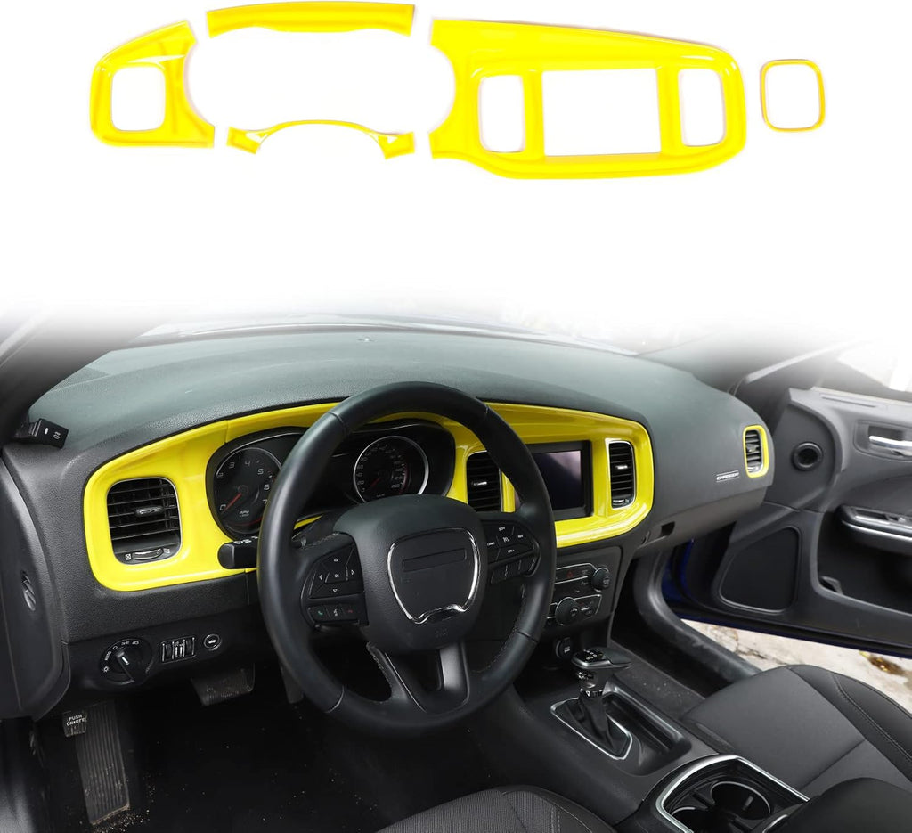 ABS Carbon Fiber 5pcs Dash Board Trim for Dodge Charger C702