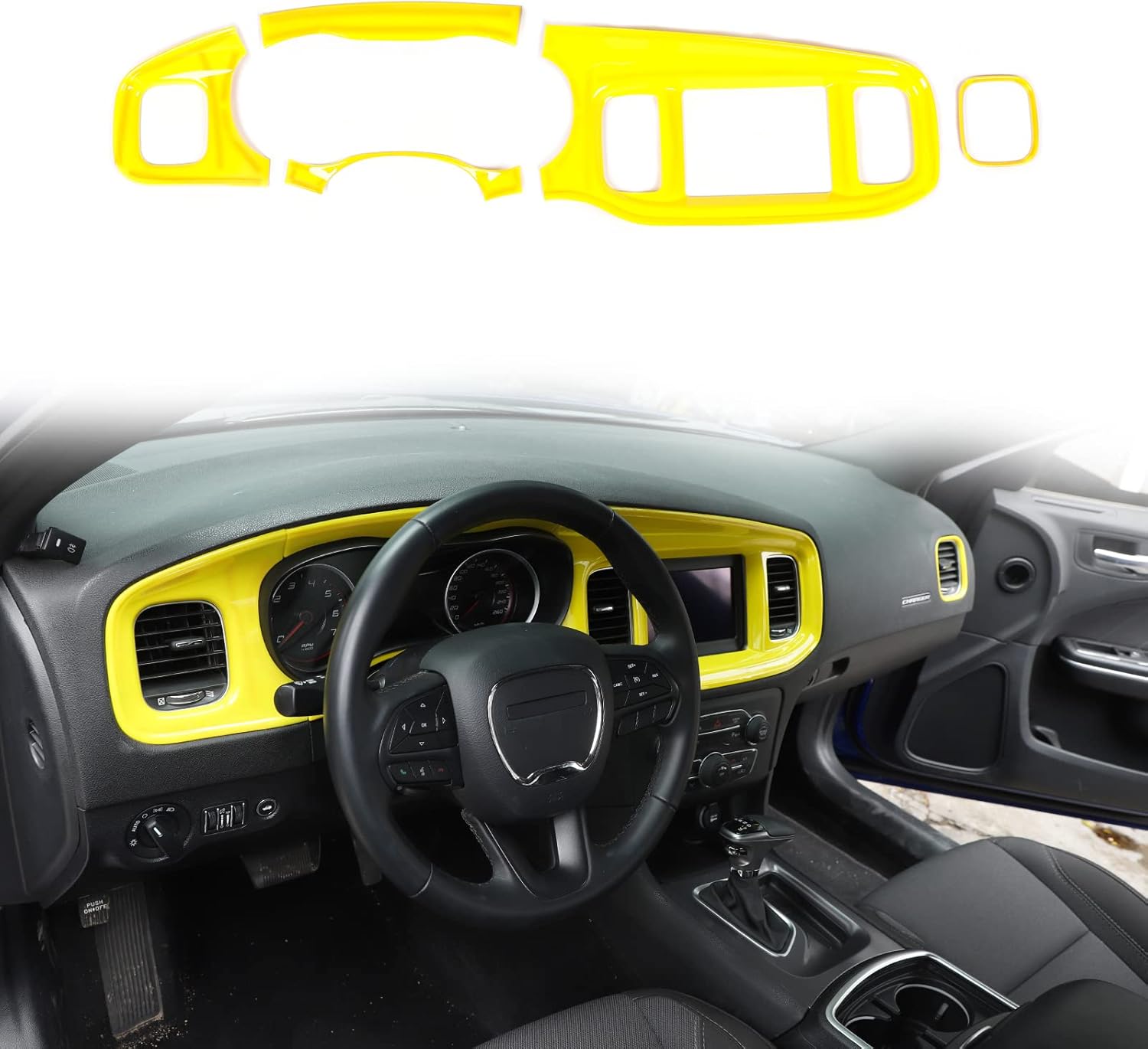 ABS Carbon Fiber 5pcs Dash Board Trim for Dodge Charger C702