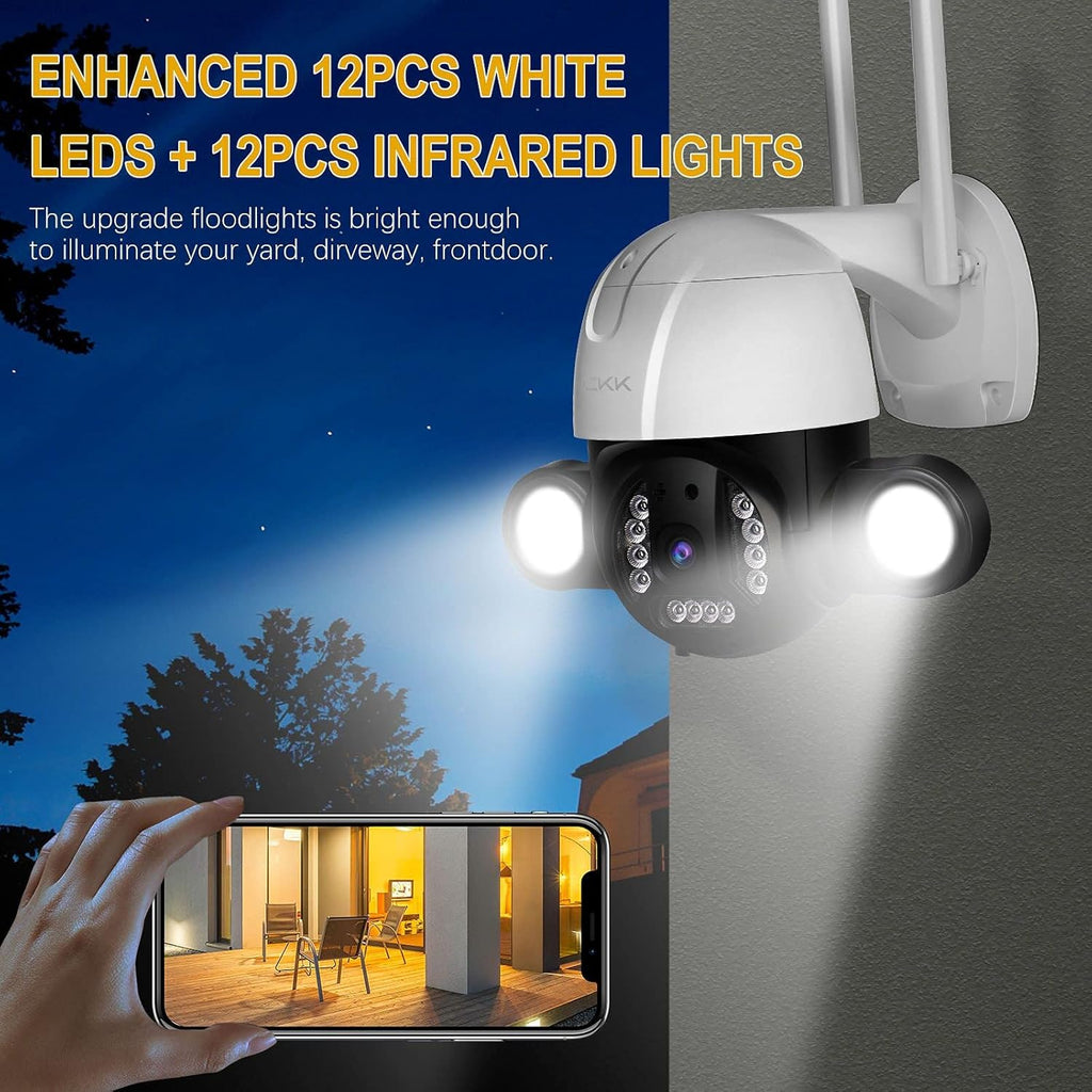 5MP Wireless PTZ Security Camera Outdoor with 64GB SD Card F196733