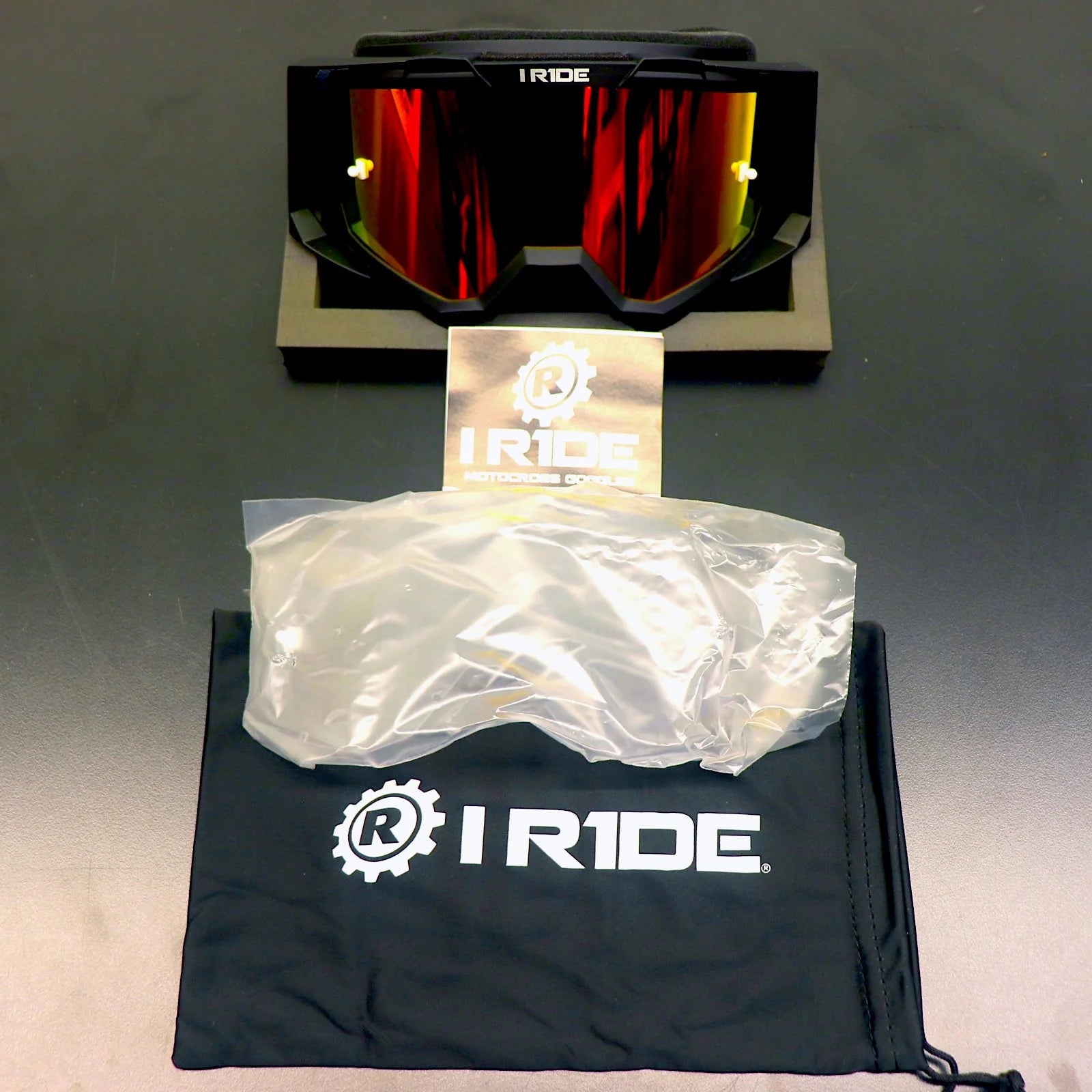 Orange Mirror Lenses Motocross Mx Goggles with Clear Lenses L704043