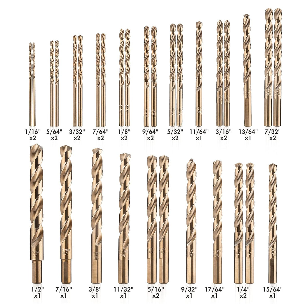 31 Pcs M35 High Speed Steel Cobalt Drill Bit Set U43872
