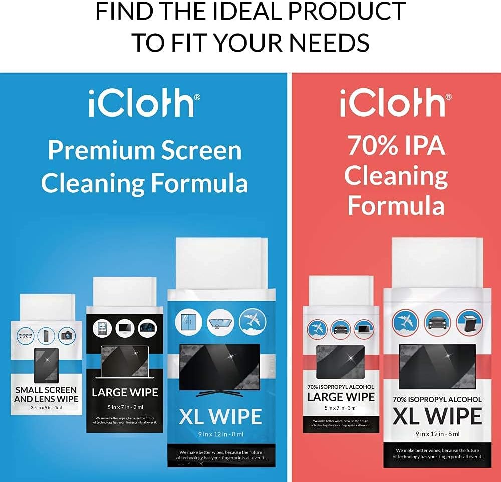 Screen Cleaning Wipes, 500 Wipes, Individually Wrapped G166