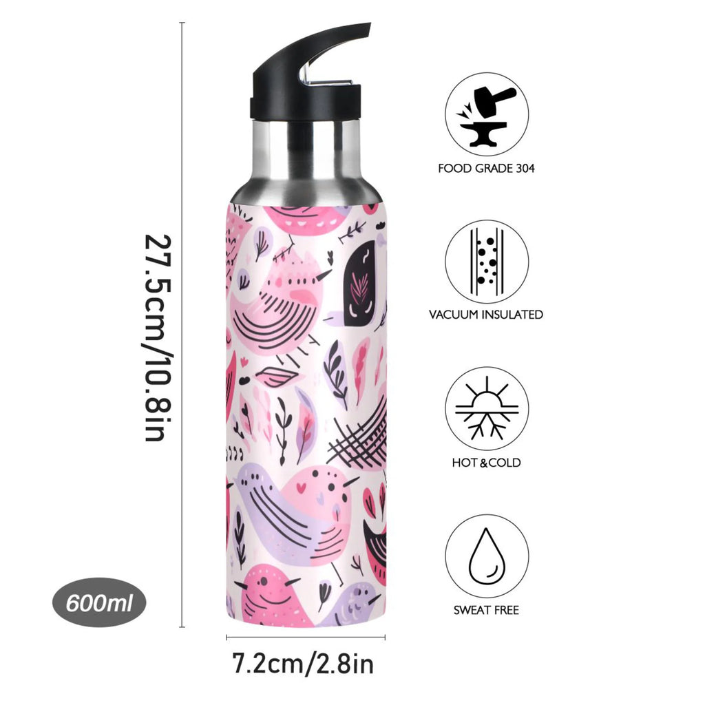 20 oz Insulated Stainless Steel Water Bottle with Straw Lid K5457