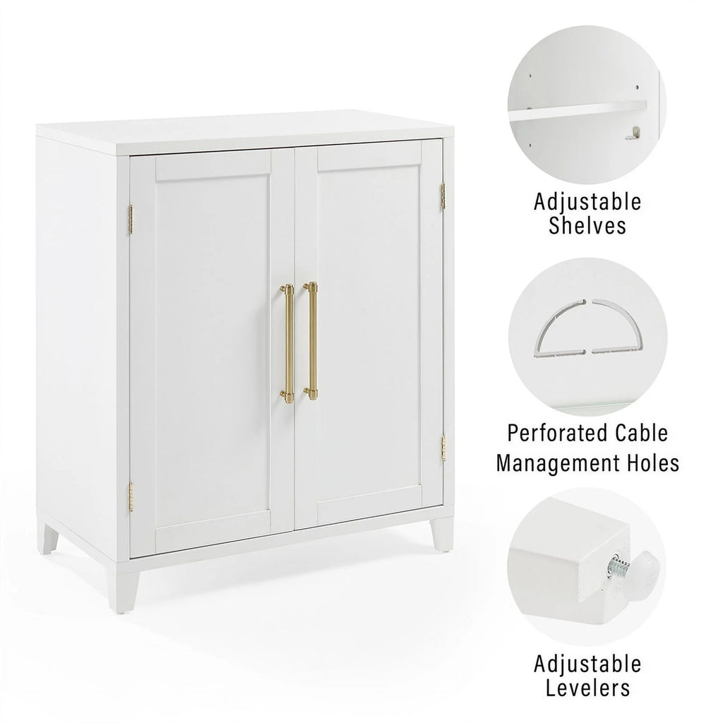 White Stackable Wood Kitchen Pantry Storage Cabinet T616