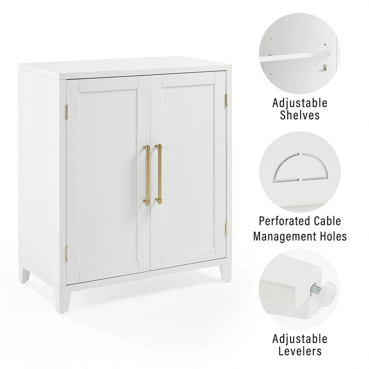 White Stackable Wood Kitchen Pantry Storage Cabinet T616