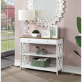 Driftwood Top/White Base Console Table C9179