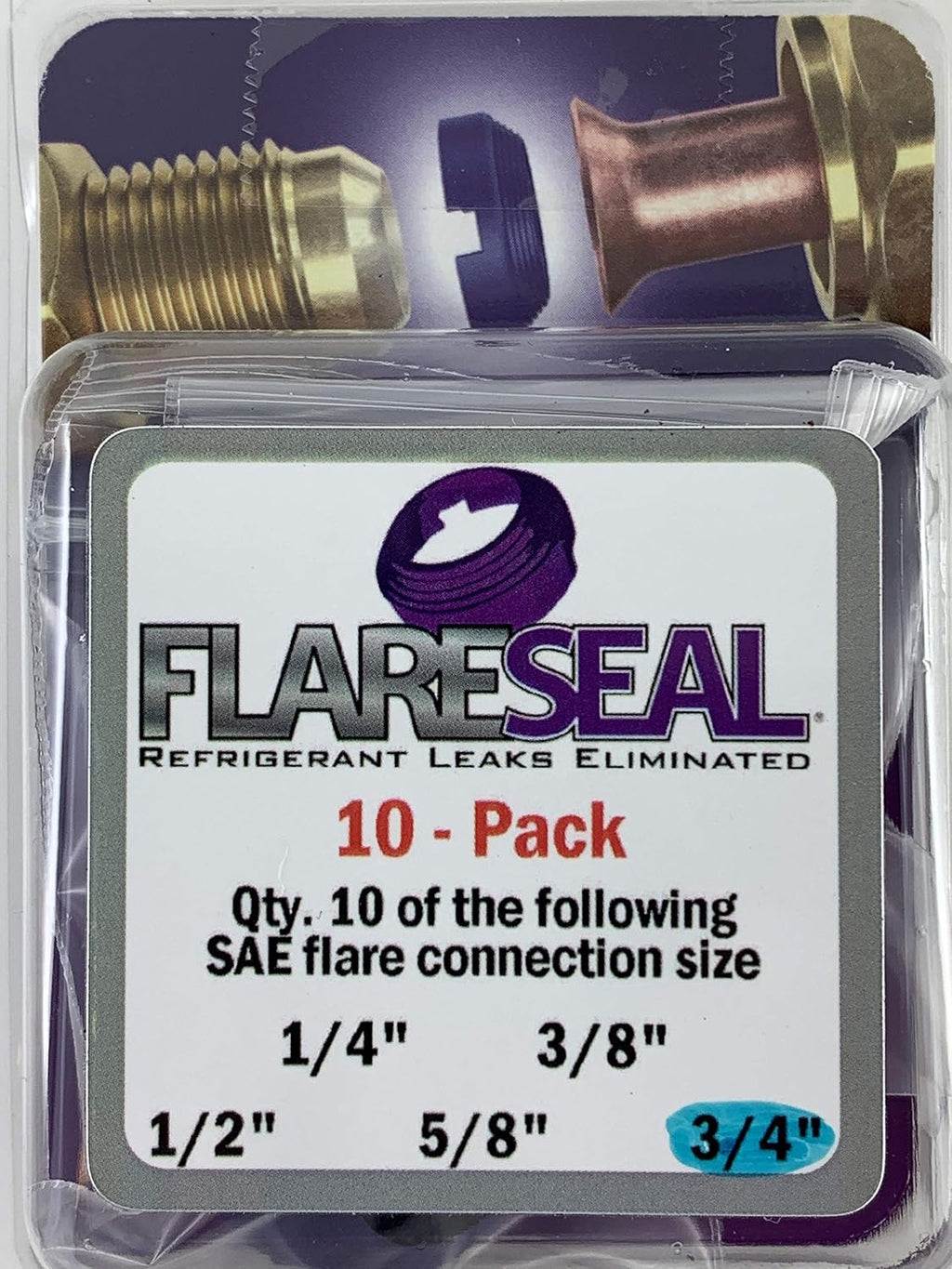 SAE Flare Seal Fitting, 1/2, 10 Pack L106