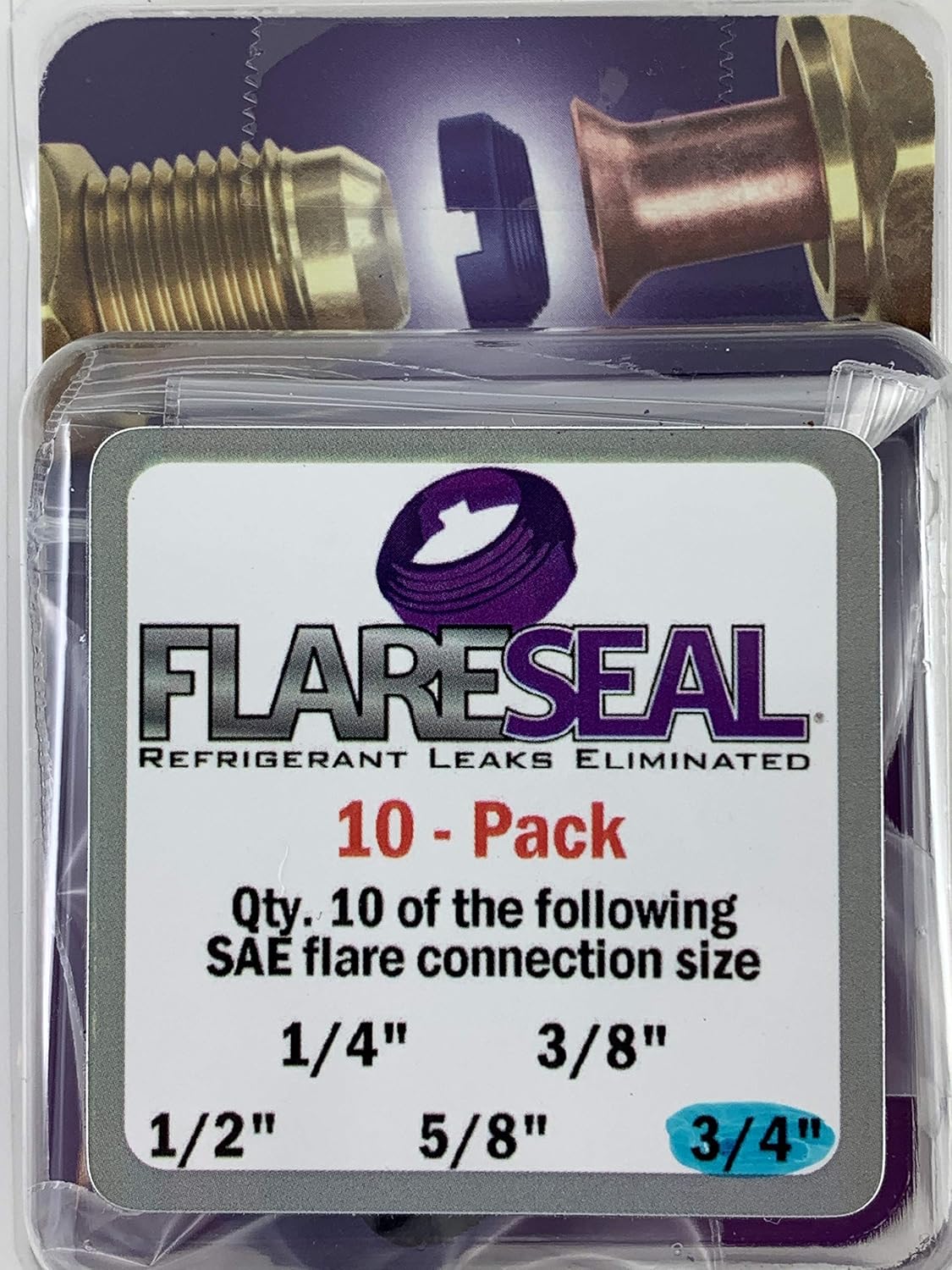 SAE Flare Seal Fitting, 1/2, 10 Pack L106