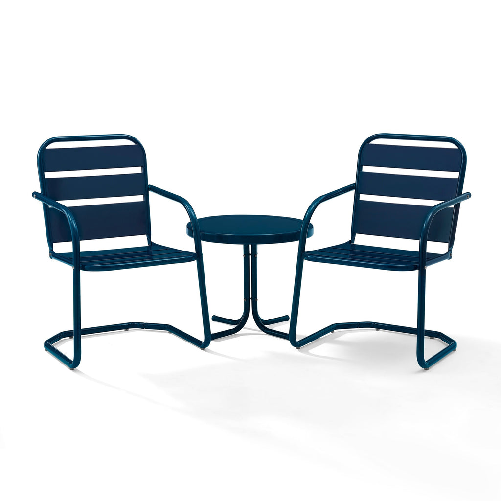 3pc Outdoor Metal Armchair Set D574