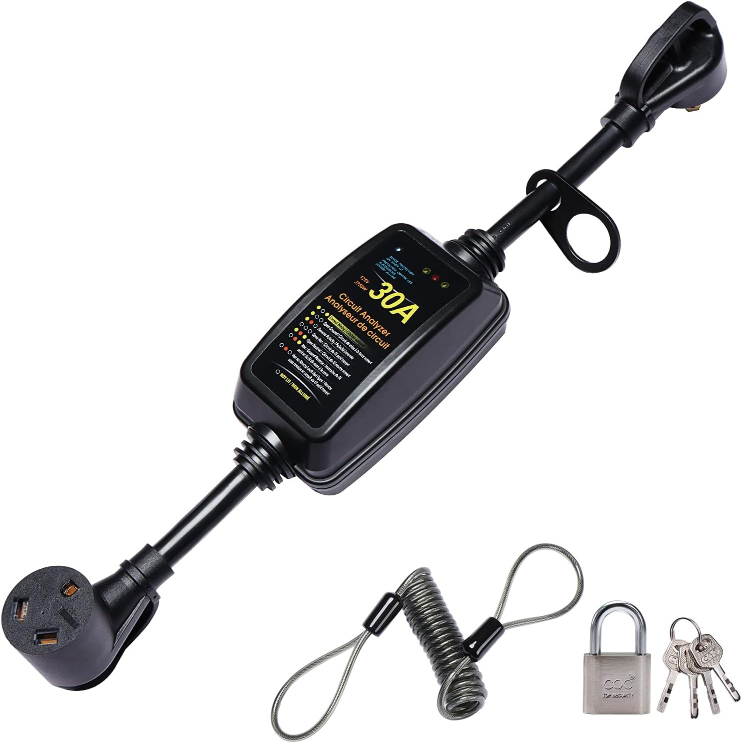 Surge Protector 30 Amp with Handles Diagnostic LED Plug UL Tested Pack of 2 I861683