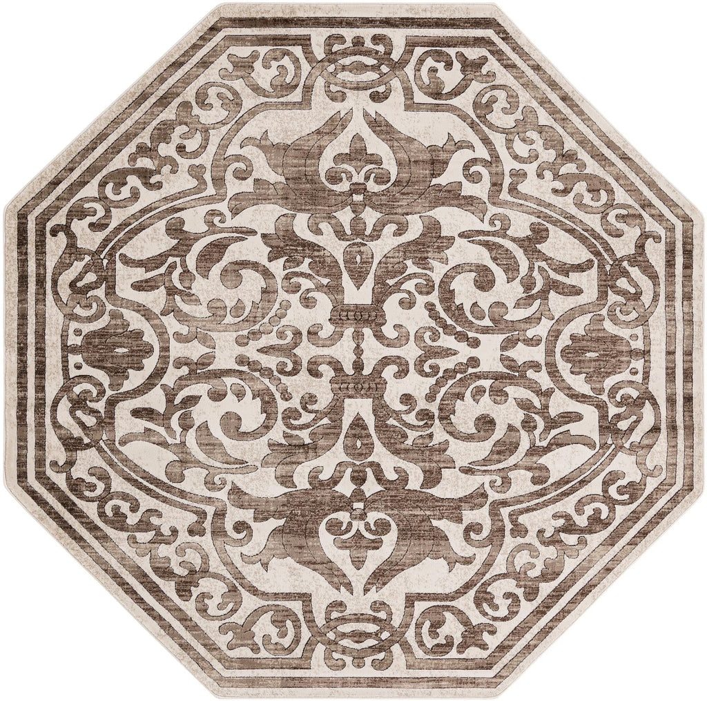 Chocolate Brown Octagon Rug Z1467