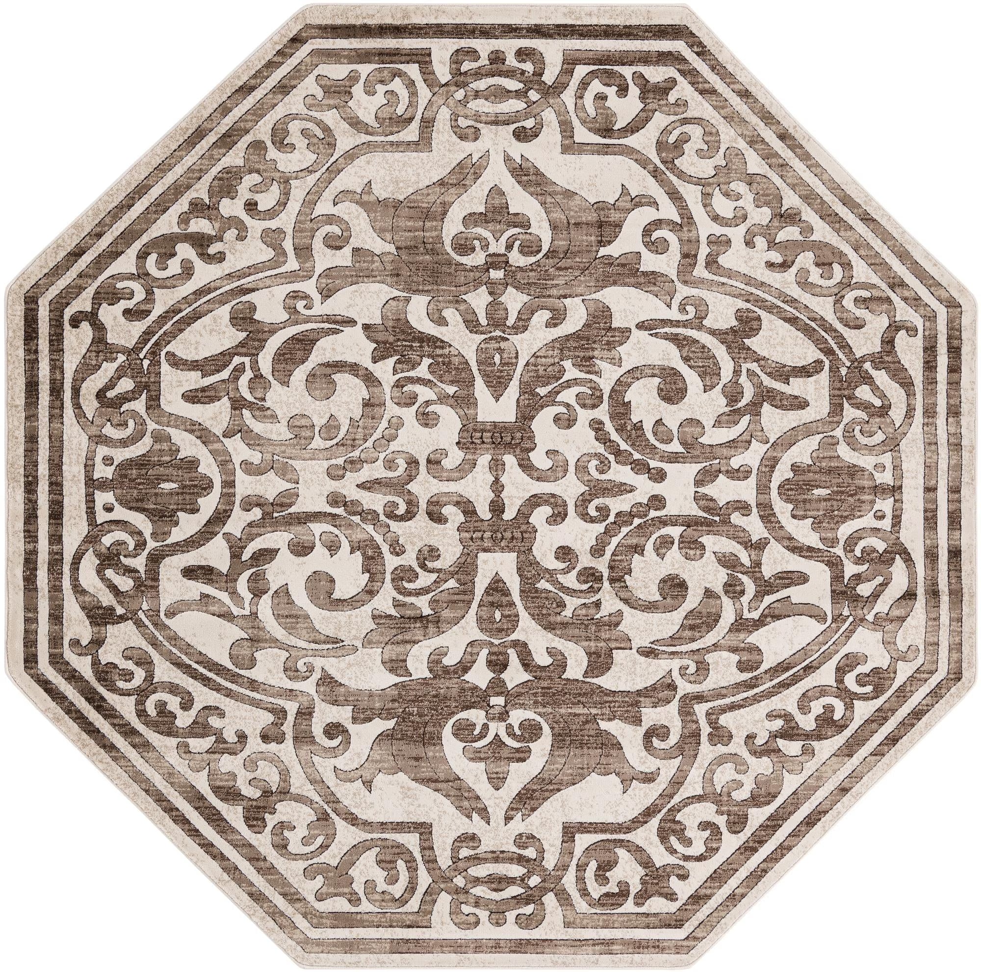 Chocolate Brown Octagon Rug Z1467