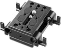 Camera Tripod Mounting Baseplate with 15mm Rod Clamp Rail Block Q405