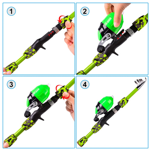 1.5m Ultralight Fishing Rod with Fishing Reel and Lures X89867