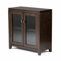 Brown Solid Wood Low Accent Cabinet P130