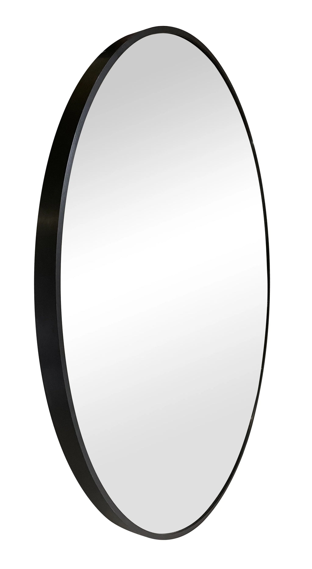 Black Finish Round Wall Mirror E339