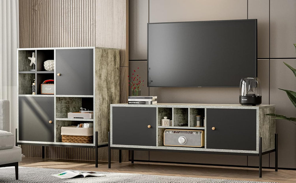 TV Stand with Storage and Open Shelves R234571