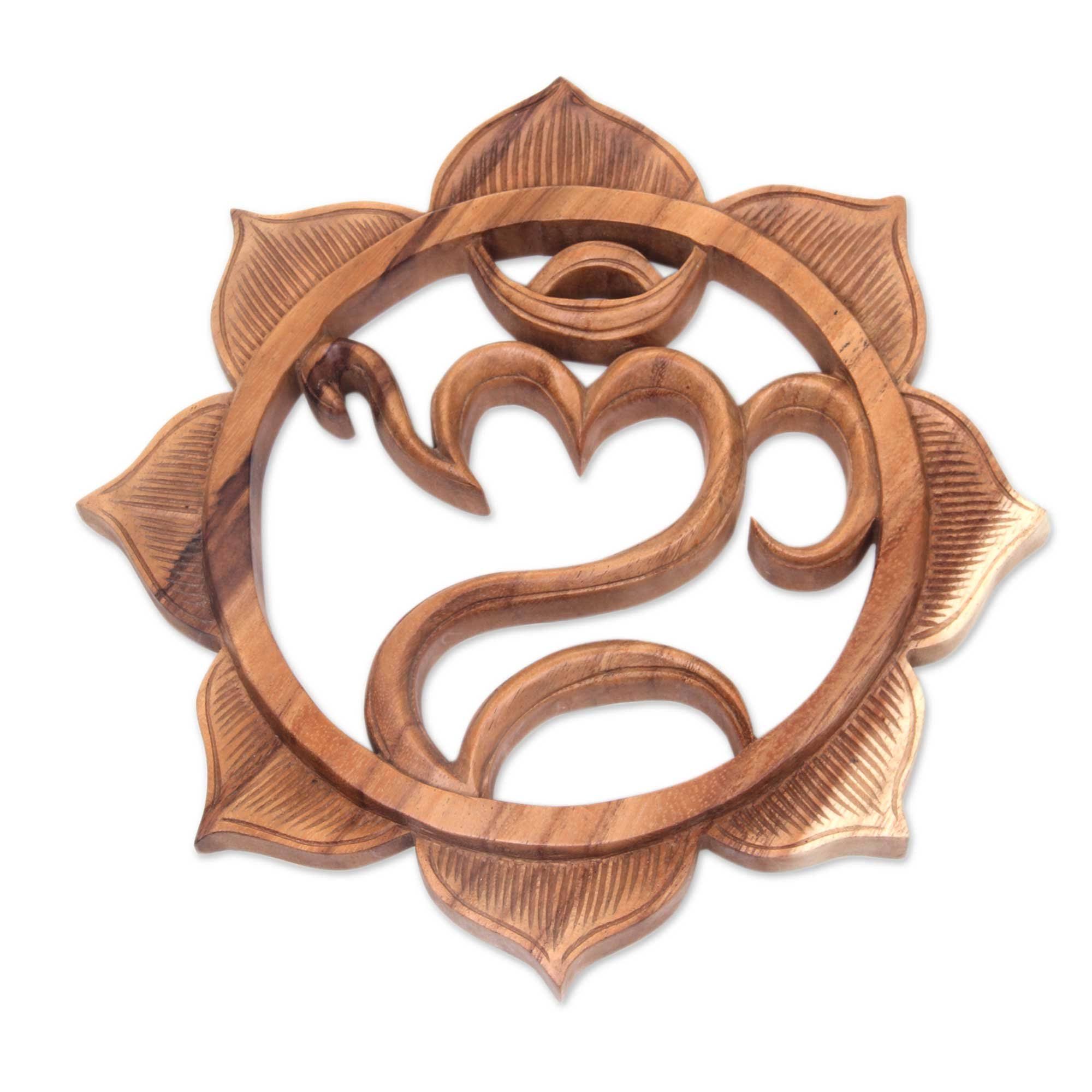Brown Wood Relief Panel Wall Decor O7491