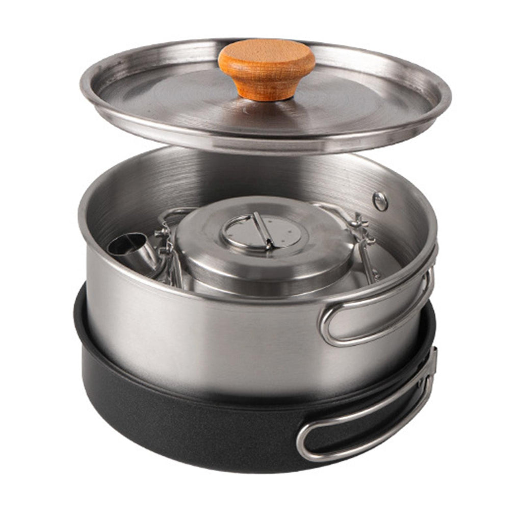 Camping Cookware Set with Saucepan and Kettle N757174