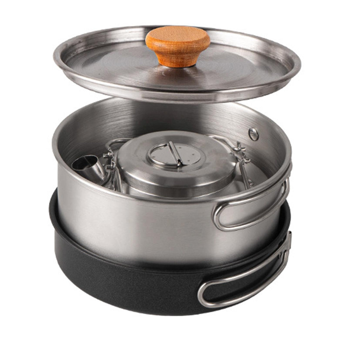 Camping Cookware Set with Saucepan and Kettle N757174