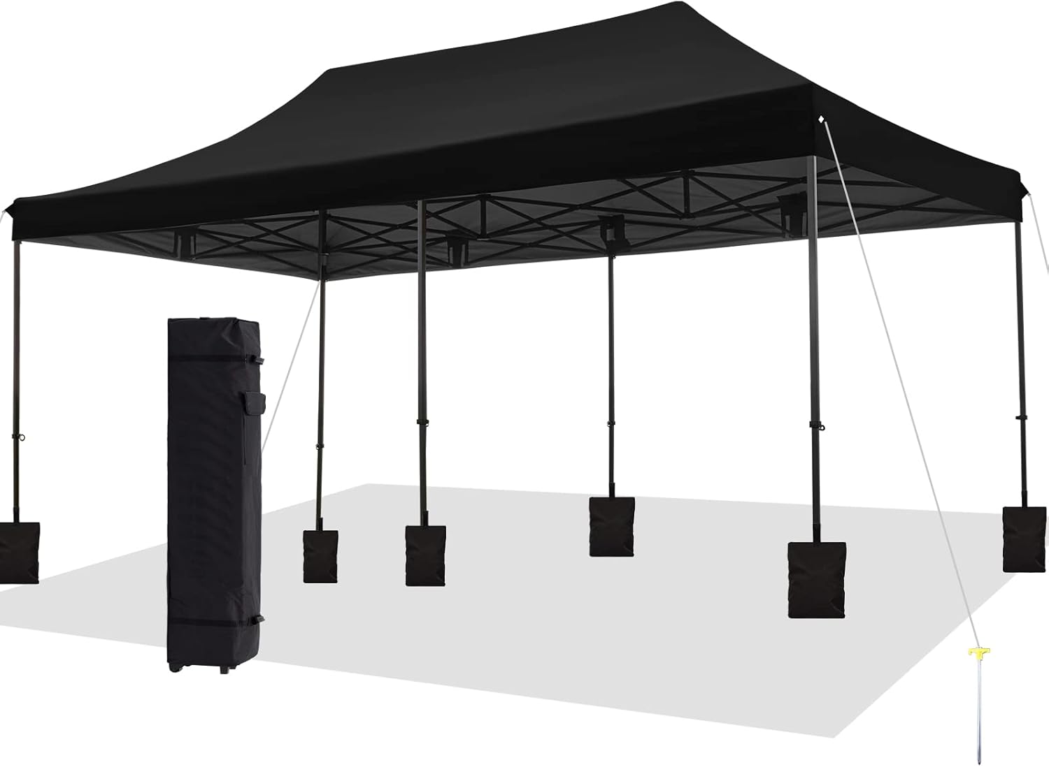 10'x10' Pop Up Canopy Tent with Sand Weights & Roller Bag C3673