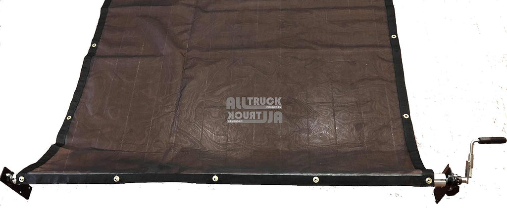 Manual Hand Crank Cab Level Truck & Trailer Tarp Roller Kit with PVC Mesh Tarp (6' x 14') X752777