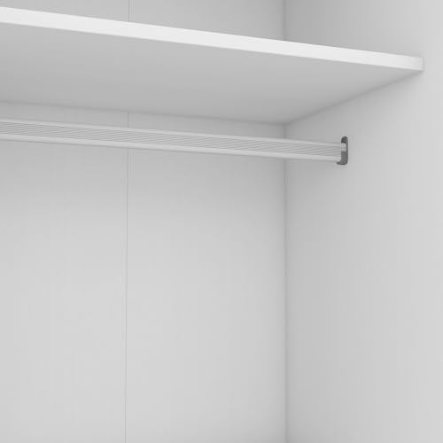 Gray 3-Door Mirror Wardrobe Closet with 2 Drawers & Top Cabinets X85519