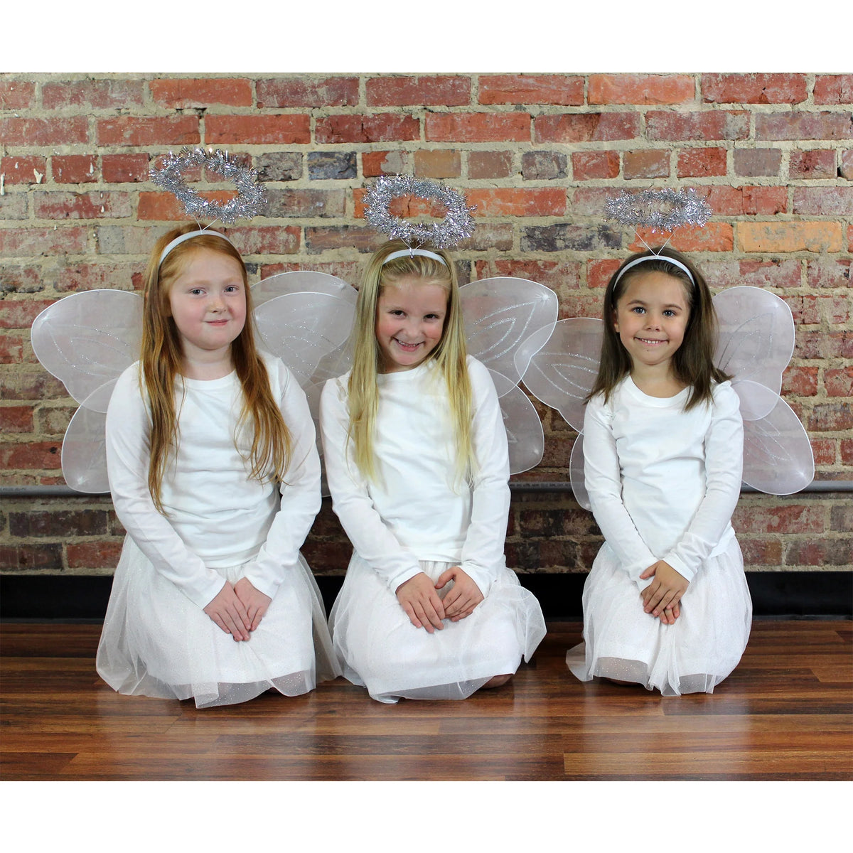 White and Silver Angel Wings and Halos Costume Set I2308