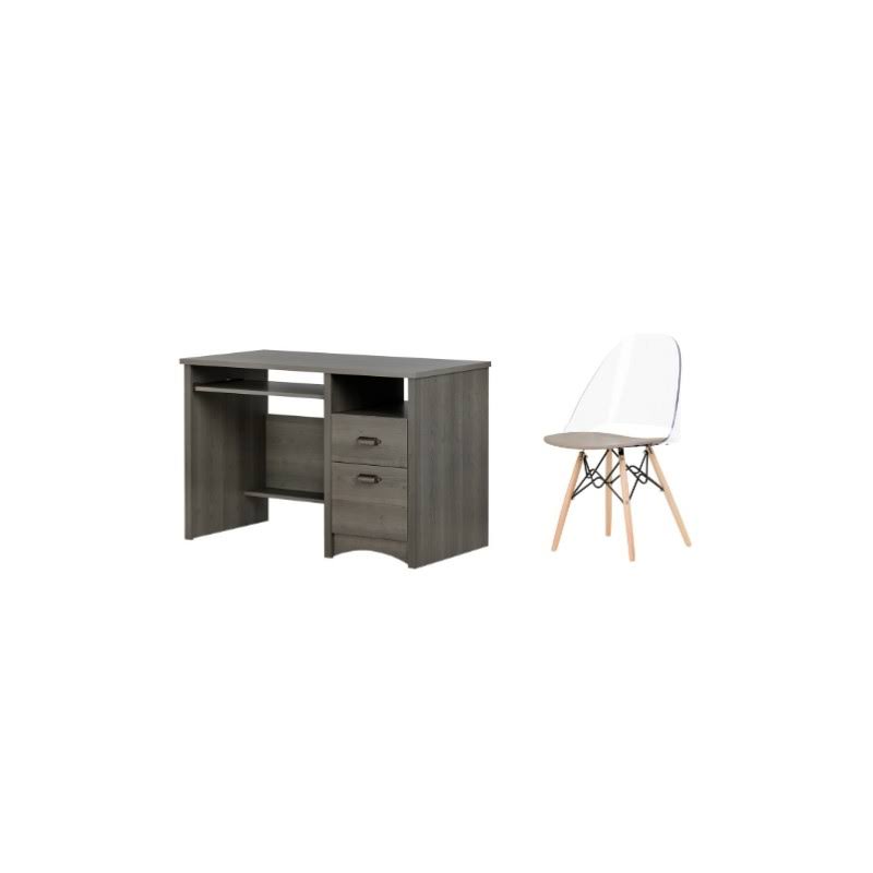 Gray Maple Desk and 1 Annexe Chair Set H7203