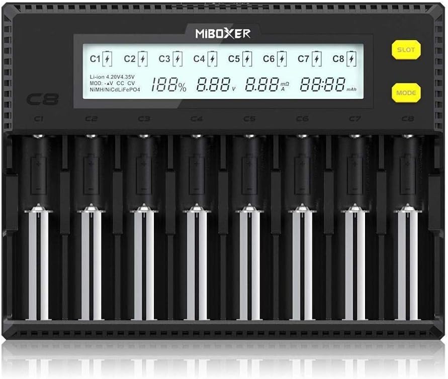 8-Bay Smart Battery Charger with LCD Display X90641