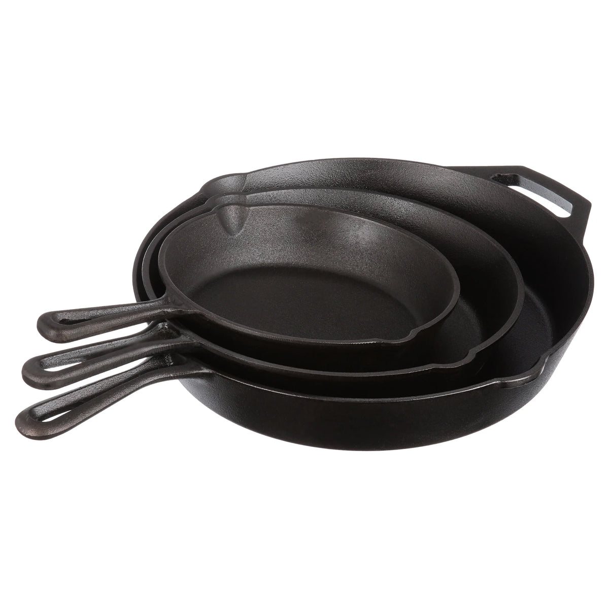 3 Piece Cast Iron Skillet Set, Pre-seasoned P607