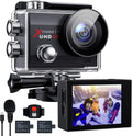 4K 20MP Waterproof Action Camera with Dual Microphone and 2 Batteries E709