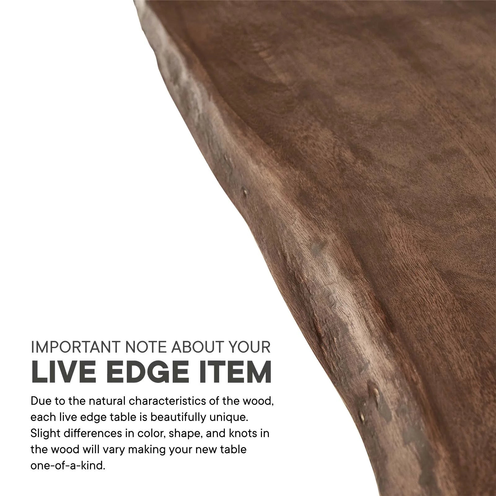 96" Live Edge Acacia Wood Dining Table in Gold Walnut M668