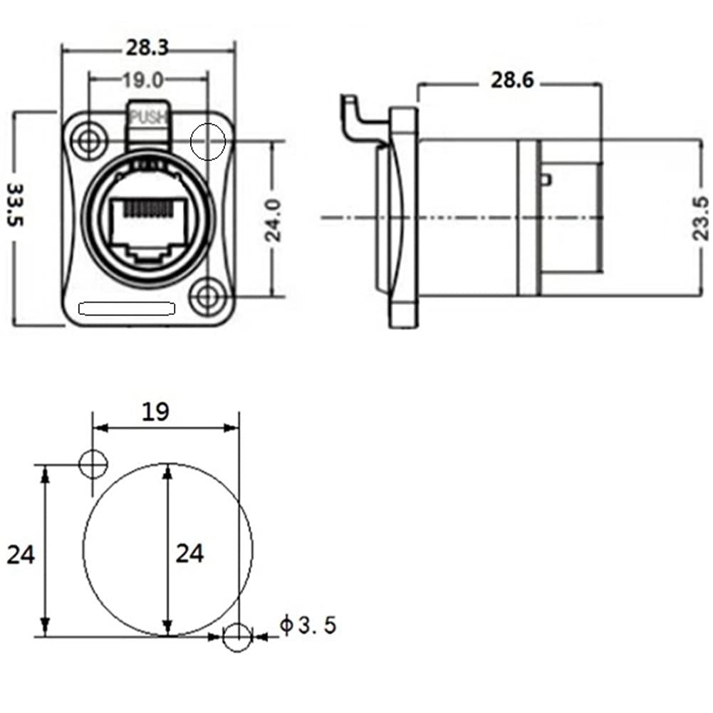 10PCS Panel Mounting RJ45 IP65 Waterproof Cat5/5e/6 8P8C Connector Female to Female with Dust Cap X262